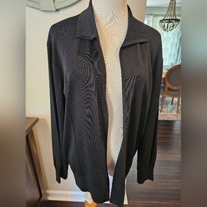 Exclusively Misook Size Medium Black Open Blazer Acrylic Knit Jacket Designer